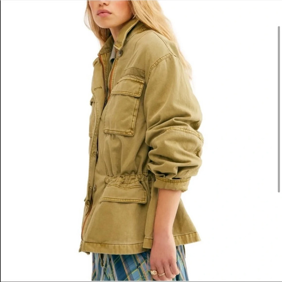 Free People Seize The Day Military Jacket Army - Picture 3 of 4